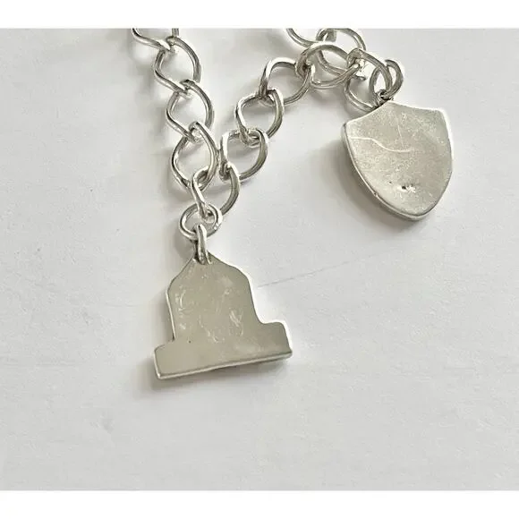 1960s 925 Sterling St. Thomas Aquinas Catholic School Dallas TX 4-Charm Bracelet - Picture 9 of 12
